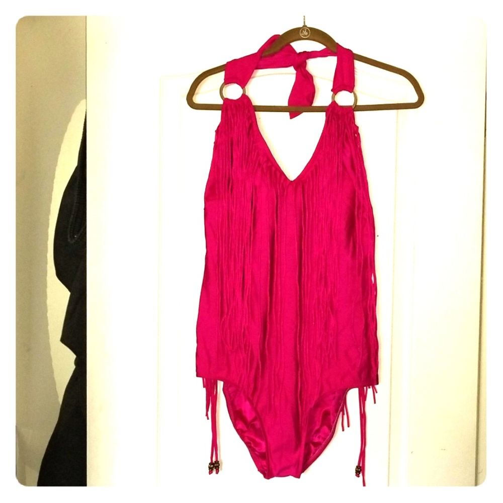 Monif C. St. Tropez Fringe Bathing Suit